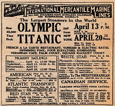 Figure 1  Titanic Advertisement